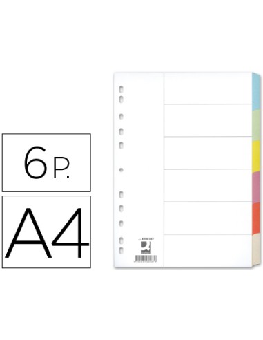 SEPARADOR CARTÓN 6 PESTAÑAS A4 Q-CONNECT