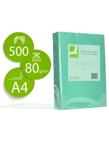 PAPEL COLOR VERDE DIN A4 80GR 500H Q-CONNECT