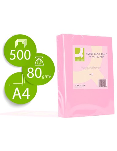 PAPEL COLOR ROSA DIN A4 80GR 500H Q-CONNECT