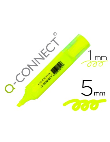 MARCADOR Q-CONNECT FLUORESCENTE AMARILLO PUNTA BISELADA