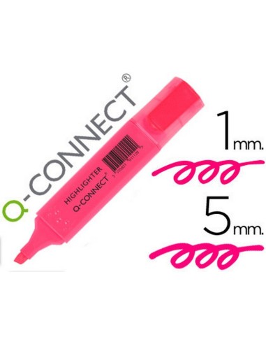 MARCADOR Q-CONNECT FLUORESCENTE ROSA CON PUNTA BISELADA