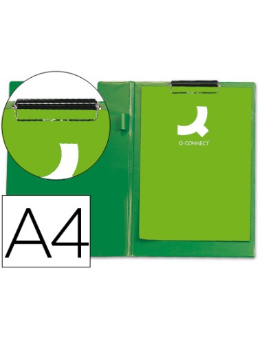 CARPETA MINICLIP PLASTICO A4 COLOR VERDE Q-CONNECT