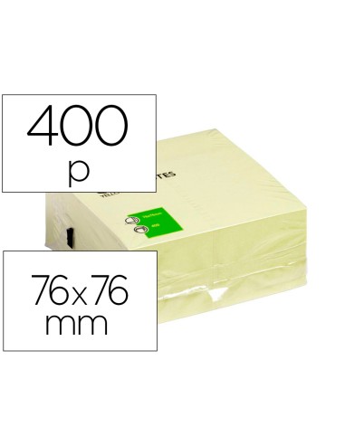 BLOC DE 400 NOTAS ADHESIVAS AMARILLAS Q-CONNECT 75x75mm