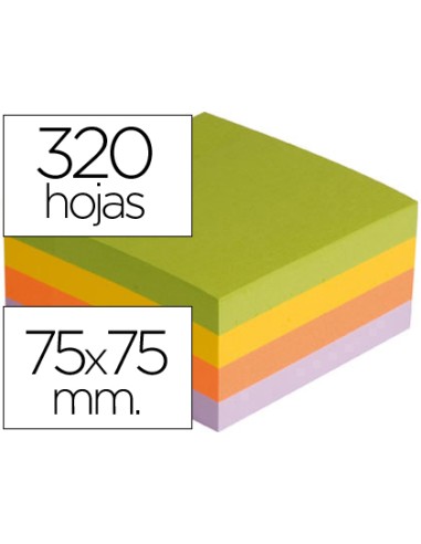 320 NOTES ADHESIVES 75x75mm DE COLORES VARIADOS PASTEL