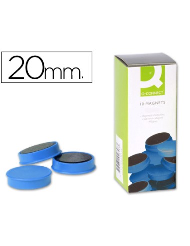 10 IMANES AZULES Q-CONNECT DE 20mm