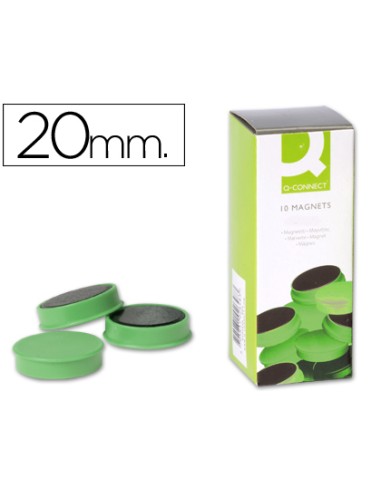 10 IMANES VERDES Q-CONNECT DE 20mm