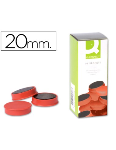 10 IMANES Q-CONNECT ROJOS DE 20mm