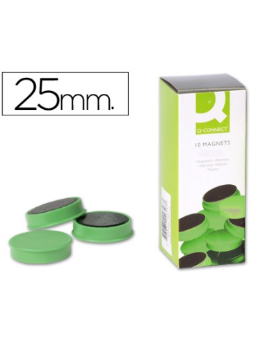 10 IMANES Q-CONNECT VERDES DE 25mm