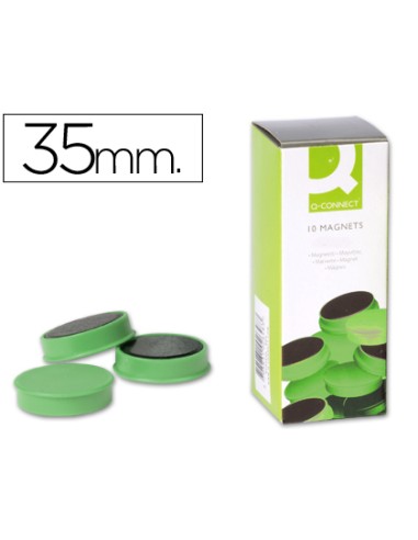 10 IMANES VERDES Q-CONNECT DE 35mm