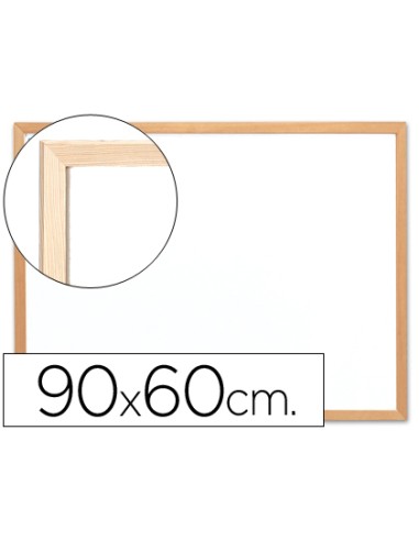 PIZARRA BLANCA, MARCO DE MADERA Q-CONNECT 90X60cm LAMINADA