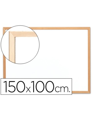 PIZARRA BLANCA, MARCO DE MADERA Q-CONNECT 150X100cm LAMINADA