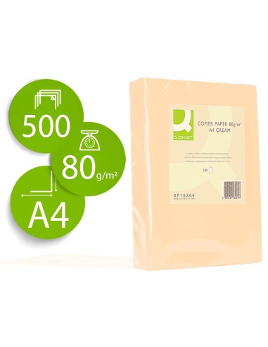 PAPEL COLOR CREMA DIN A4 80GR 500H Q-CONNECT