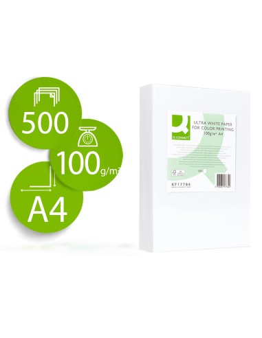 PAPEL ULTRA BLANCO DIN A4 100GR P.500 Q-CONNECT