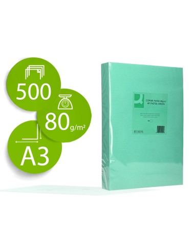 PAPEL COLOR VERDE 80GR DIN A3 P.500 Q-CONNECT