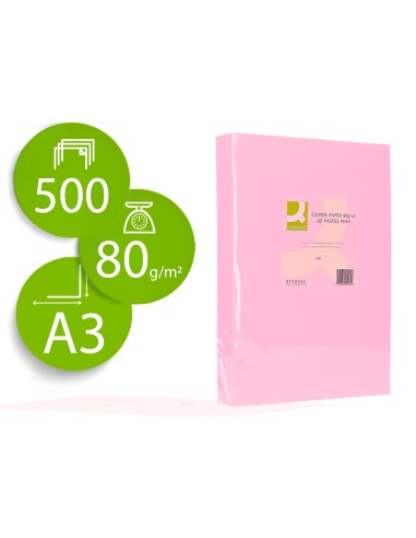 PAPEL COLOR ROSA 80GR DIN A3 P.500 Q-CONNECT