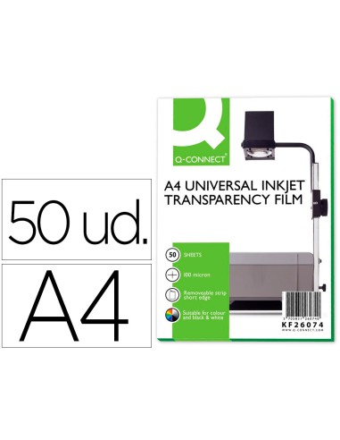 TRANSPARENCIA Q-CONNECT DIN A4 PARA INK-KET 50 HOJAS