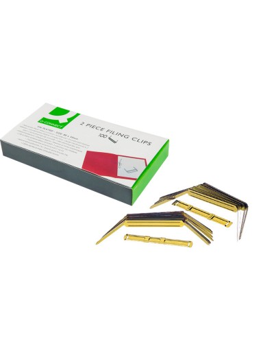 ENCUADERNADOR FASTENER Q-CONNECT DORADO CAJA DE 100