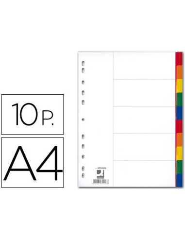 SEPARADOR PLASTICO DIN A4 10 PESTAÑAS Q-CONNECT