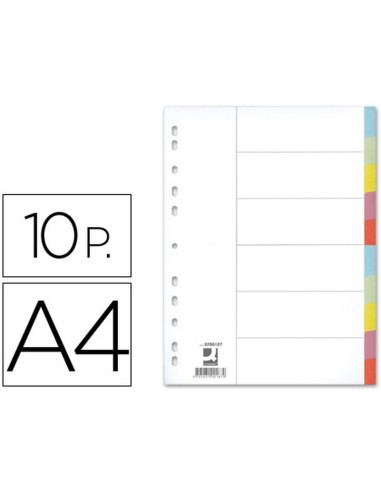 SEPARADOR CARTULINA DIN A4 10 PESTAÑAS Q-CONNECT