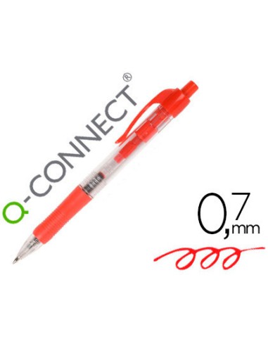 BOLÍGRAFO Q-CONNECT RETRÁCTIL ROJO 0,7MM