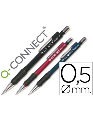 PORTAMINAS Q-CONNECT SUJECIÓN CAUCHO 0.5 MM PUNTA RETRÁCTIL