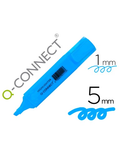 MARCADOR Q-CONNECT FLUORESCENTE AZUL CON PUNTA BISEALADA