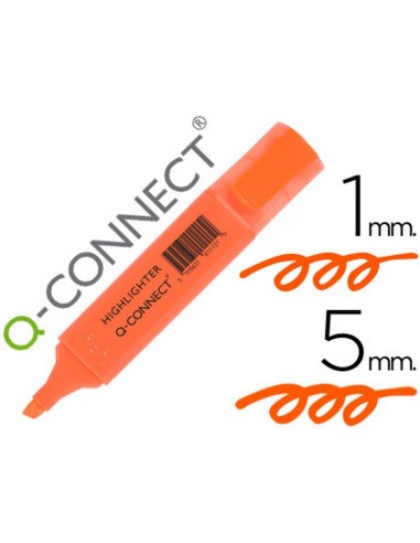 MARCADOR Q-CONNECT FLUORESCENTE NARANJA CON PUNTA BISELADA