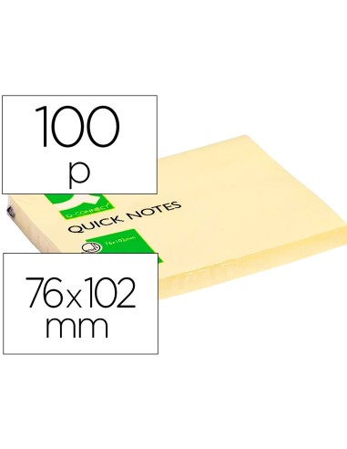 BLOC NOTAS ADHESIVAS Q-CONNECT 76x102MM 100 HOJAS