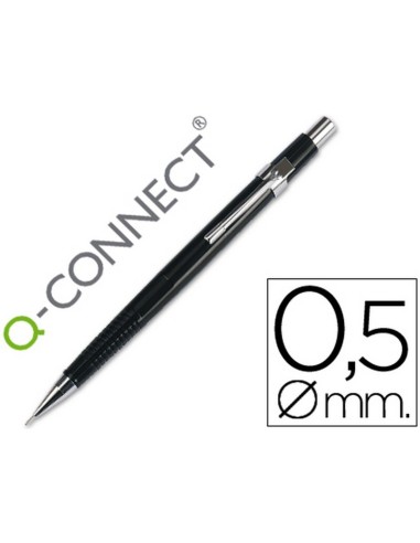 PORTAMINAS Q-CONNECT 0,5MM NEGRO CIP METÁLICO