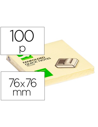 BLOC DE NOTAS ADHESIVAS Q-CONNECT QUITA Y PON 75X75 MM