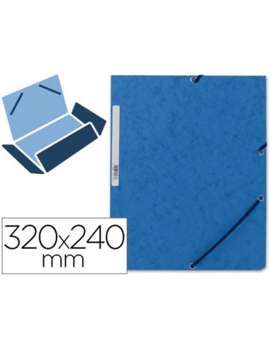 CARPETA Q-CONNECT GOMAS DE CARTÓN AZUL 320X243 MM