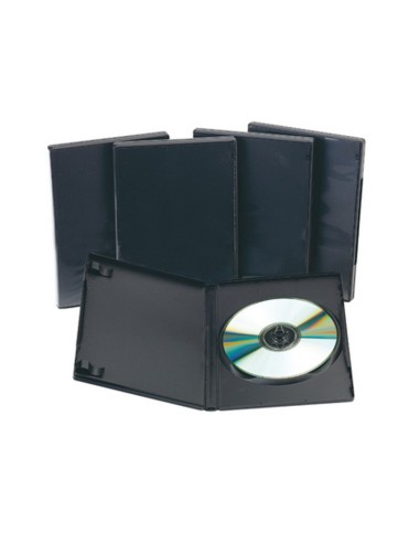 CAJA DVD Q-CONNECT INTERIOR NEGRO PACK 5 UNIDADES