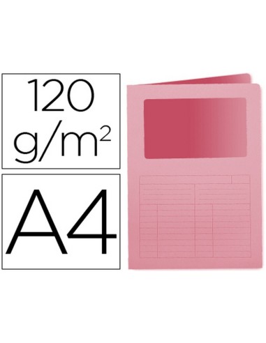 SUBCARPETA DIN A4 CON VENTANA 120GR ROSA Q-CONNECT