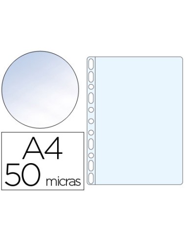 FUNDA MULTITALADRO DIN A4 50 MICRAS CRISTAL