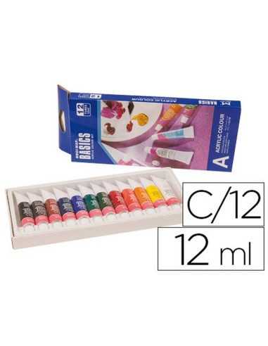 PINTURA ACRÍLICA ARTIST 12 COLORES TUBOS DE 12 ML