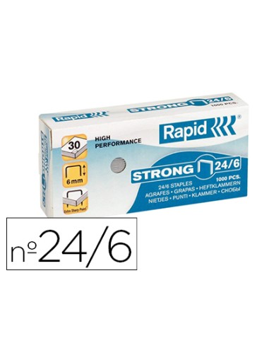 GRAPAS RAPID Nº24/6 GALVANIZADAS STRONG 1000 GRAPAS