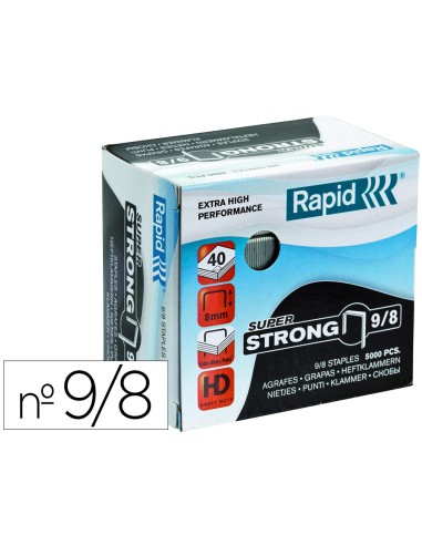 GRAPAS RAPID SUPER STRONG GALVANIZADAS Nº9/8 CAJA DE 5000u