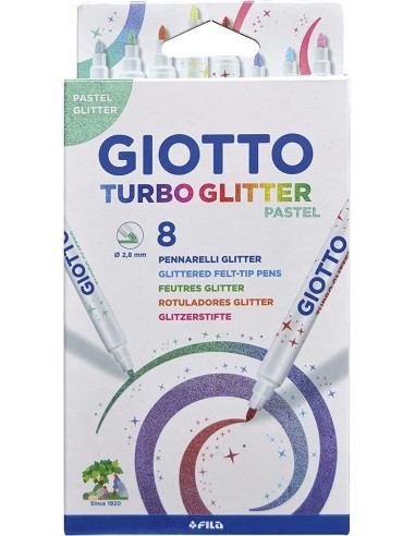 ROTULADORES TURBO GLITTER PASTEL 2,8MM P.8 GIOTTO