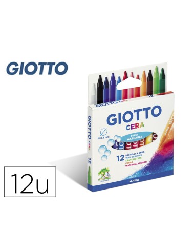 LÁPICES CERA GIOTTO CAJA 12 COLORES