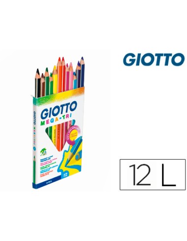 LÁPICES GIOTTO 12 COLORES FORMA TRIANGULAR MINA 5,5 MM