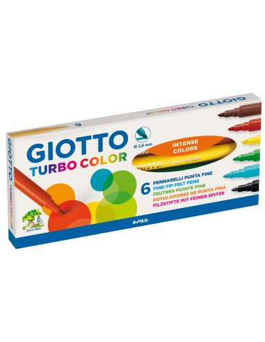 ROTULADOR GIOTTO TURBO CAJA 6 COLORES PUNTA BLOQUEADA