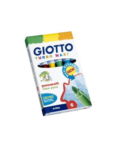 ROTULADOR GIOTTO TURBO-MAXI CAJA 6 COLORES PUNTA BLOQUEADA