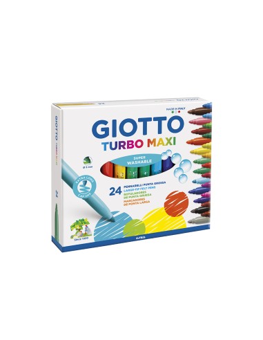 ROTULADOR GIOTTO TURBO-MAXI CAJA 24 COLORES PUNTA 5 MM