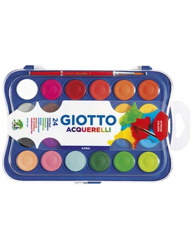 ACUARELA GIOTTO 24 COLORES EN PASTILLAS DILUIBLES AGUA