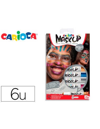 BARRAS DE MAQUILLAJE CARIOCA MASK UP METÁLICO 6 COLORS SURTD