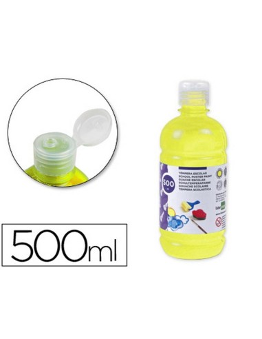 TÉMPERA LÍQUIDA LIDERPAPEL ESCOLAR 500 ML AMARILLO LIMÓN