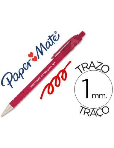 BOLÍGRAFO PAPER MATE FLEXGRIP ROJO RETRÁCTIL.