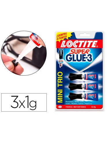 PEGAMENTO LOCTITE SUPER GLUE INSTANTÁNEO LÍQUIDO 3 U.1 GRAMO