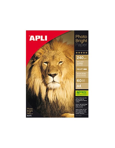 PAPEL FOTOGRAFICO PHOTOBRIGHT DIN A4 240GR 60H APLI