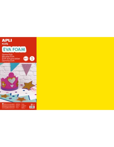 GOMA EVA 40x60x2 MM COLOR AMARILLO APLI KIDS